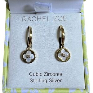 Rachel Zoe Gold and White Dangle Earrings